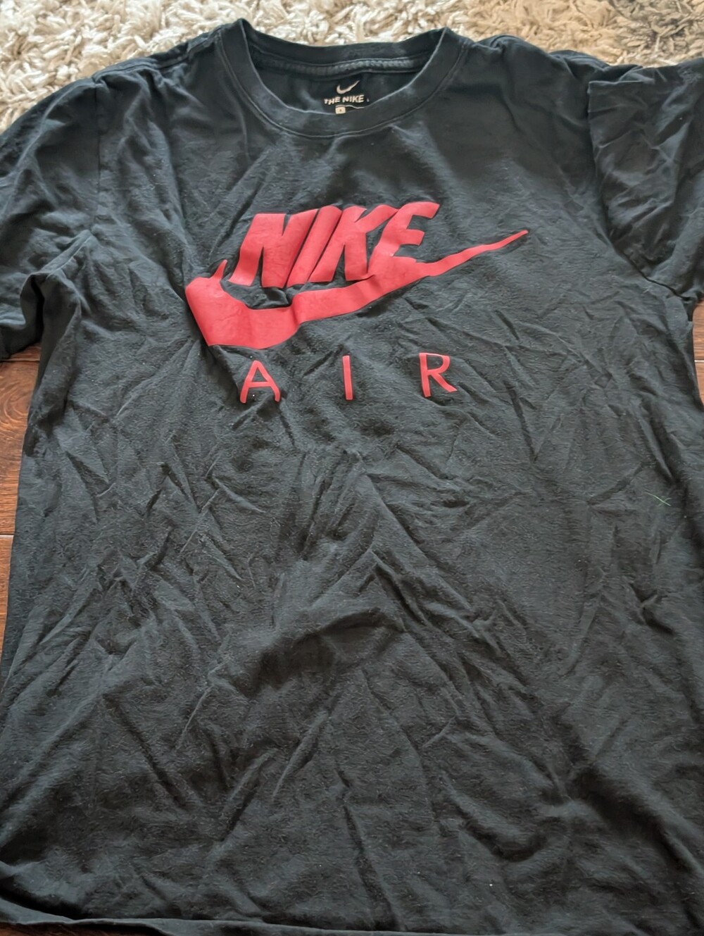 Nike Black Tee with Red Swoosh AIR